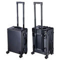 Rolling Makeup Case LED Light Mirror Adjustable Legs Lockable Train Table Studio Artist Cosmetic Case